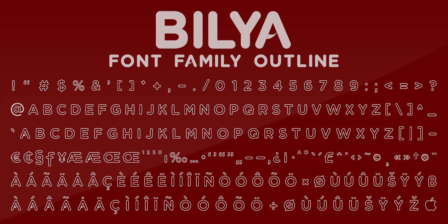 Пример шрифта Bilya Layered BASE